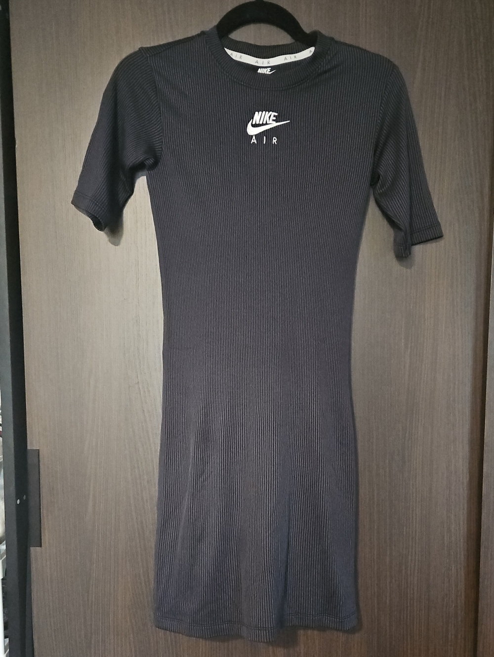 Nike Black Ribbed Short Sleeve Dress